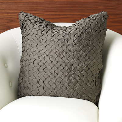 Global Views Diamond Ruche Pillow - Grey