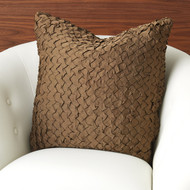 Global Views Diamond Ruche Pillow - Olive