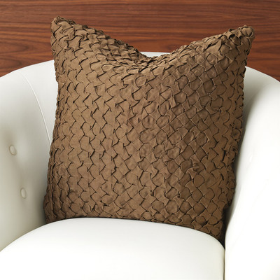 Global Views Diamond Ruche Pillow - Olive