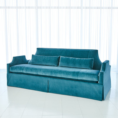 Global Views Diana Skirted Sofa - Dragonfly Blue