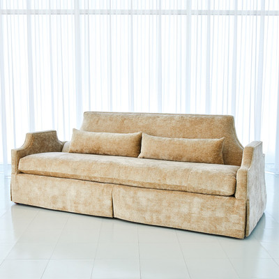 Global Views Diana Skirted Sofa - Finn - Hazelnut