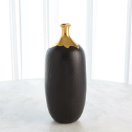 Global Views Dipped Golden Crackle - Black Cylinder Vase - Lg