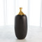 Global Views Dipped Golden Crackle - Black Cylinder Vase - Lg