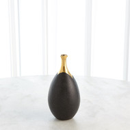 Global Views Dipped Golden Crackle - Black Slender Vase - Sm