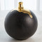 Global Views Dipped Golden Crackle - Black Sphere Vase - Lg