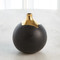 Global Views Dipped Golden Crackle - Black Sphere Vase - Sm