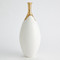 Global Views Dipped Golden Crackle - White Slender Vase - Lg