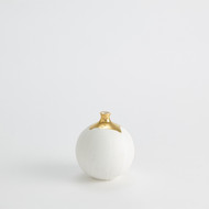 Global Views Dipped Golden Crackle - White Sphere Vase - Sm