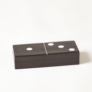Global Views Dominoes Box - Black w - White Dots - Sm