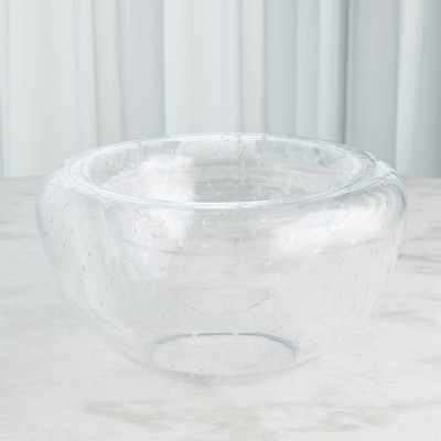Global Views Double Take Bowl - Clear Seeded - Lg