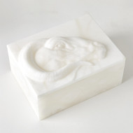Global Views Egyptian Ram Head Box - Carved Alabaster