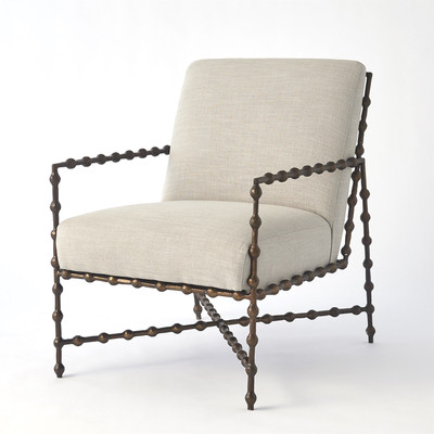 Global Views Elder Lounge Chair - Bronze - Cambric Stone