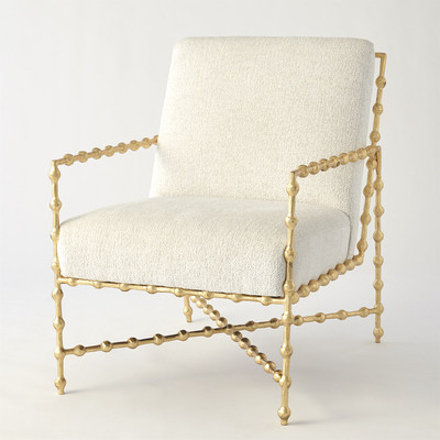 Global Views Elder Lounge Chair - Gold Leaf - Avoletta