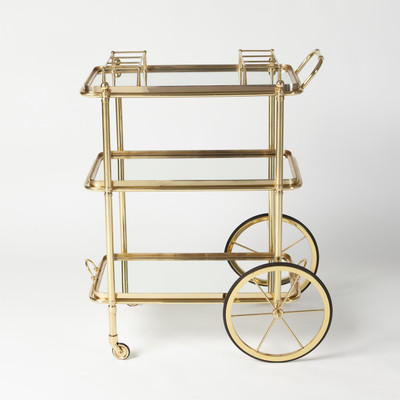 Global Views English Bar Cart and Tea Trolley - Brass