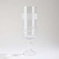 Global Views Etched Greek Key Vase - Hurricane - Tall