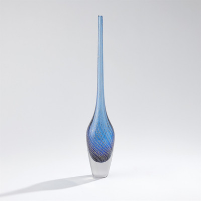 Global Views Flecked Spire Bottle - Blue - Lg