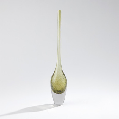 Global Views Flecked Spire Bottle - Olive - Lg
