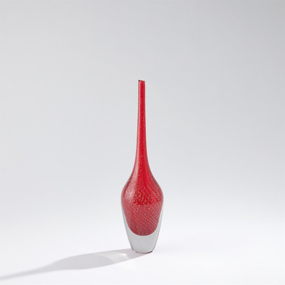 Global Views Flecked Spire Bottle - Red - Med