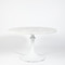 Global Views Flute Table 48 White Marble Top w - 26 White Base