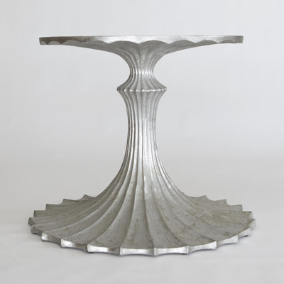 Global Views Flute Table Base - Silver Leaf - 34