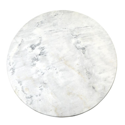 Global Views Flute Table Top - Round - White Marble - 48