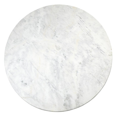 Global Views Flute Table Top - Round - White Marble - 60