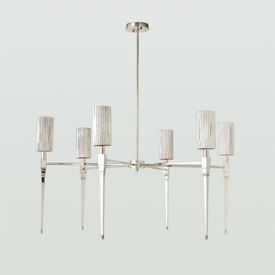 Global Views Fluted Chandelier - Nickel