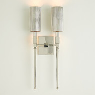 Global Views Fluted Double Sconce - Nickel