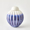 Global Views Fluted Jar w - Lid - Cobalt - Wide