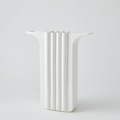 Global Views Flying Column Vase - White - Wide