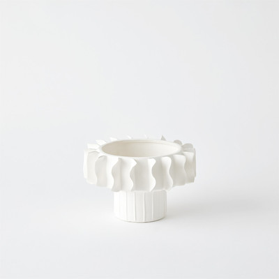 Global Views Frilled Bowl - Matte White