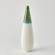 Global Views Furrow Taper Vase - Emerald - Lg