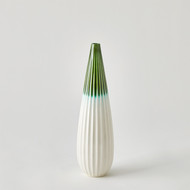 Global Views Furrow Taper Vase - Emerald - Sm