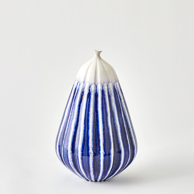 Global Views Furrow Vase - Cobalt - Sm