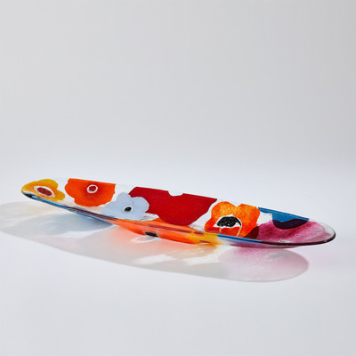 Global Views Fused Floral Boat Bowl - Bright