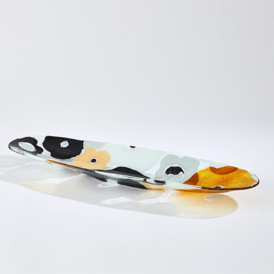 Global Views Fused Floral Boat Bowl - Neutral