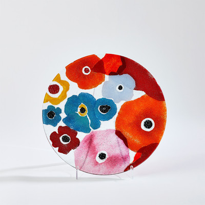 Global Views Fused Floral Charger - Bright - Sm