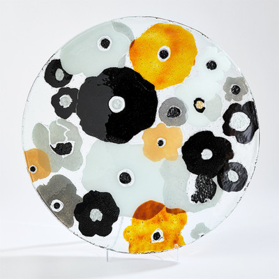 Global Views Fused Floral Charger - Neutral - Lg