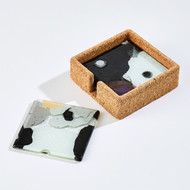 Global Views Fused Floral Coaster Set - Neutral