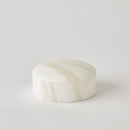 Global Views Gala Alabaster Canister - White - Short