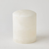 Global Views Gala Alabaster Canister - White - Tall