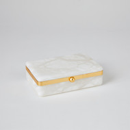 Global Views Gold Band Swivel Alabaster Box - Lg