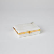 Global Views Gold Band Swivel Alabaster Box - Med