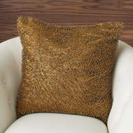 Global Views Golden Beaded Shag Pillow