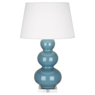 Triple Gourd Table Lamp - Lucite - Steel Blue