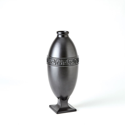 Global Views Greek Key Vase - Black - Sm