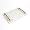 Global Views Gypsum Tray w - Brass Handles