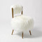 Global Views Hailey Chair - Mongolian Lamb - White