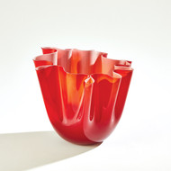 Global Views Handkerchief Vase - Deep Red - Lg