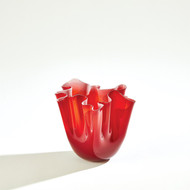 Global Views Handkerchief Vase - Deep Red - Sm